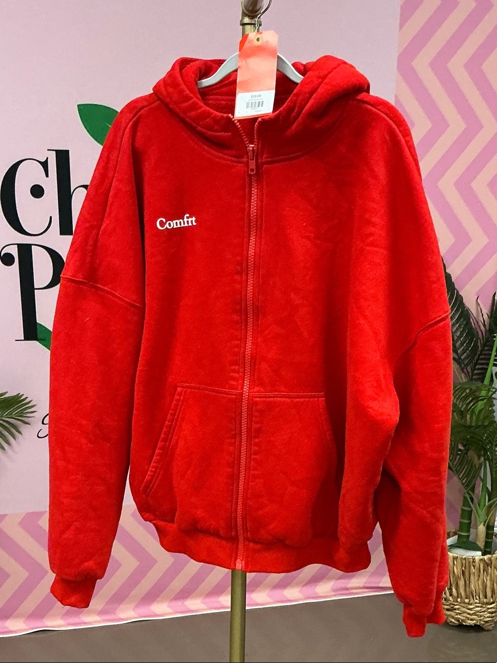 Comfrt Red Kids Zip-Up Hoodie Jacket with Hood